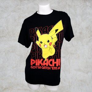 Pikachu Pokemon Gotta Catch 'Em All Black Graphic Tee